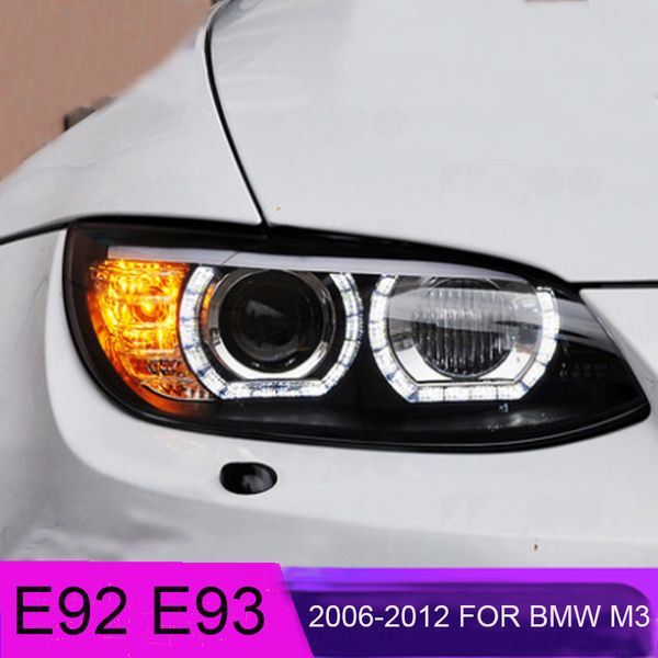 

led headlights for m3 e92 e93 3 series e46 e90 2002-2012 led car lights angel eyes xenon hid kit fog lights drl auto acc