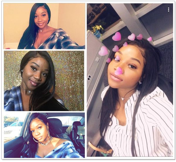

13x6 straight lace front human wigs with baby hair pre plucked glueless frontal wig for women brazilian non remy ing, Black