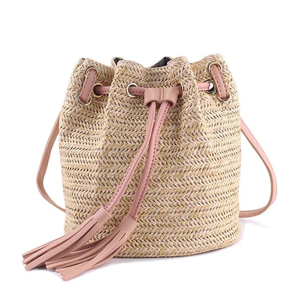 

fggs messenger bag ladies fabric summer beach bags with tassels weaving crossbody bag women weaving money bank knitted beach h