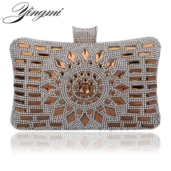 

yingmi acrylic women luxurious diamonds clutch evening bags lady messenger shoulder chain bags for wedding/party/dinner handbags