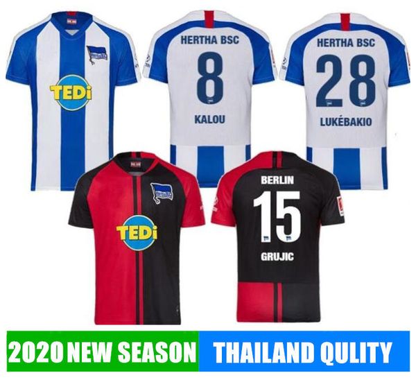 

2019 hertha bsc soccer jerseys home 2020 away stark kalou duda soccer shirt grujic ibisevic maier selke football calcio shirts, Black;yellow