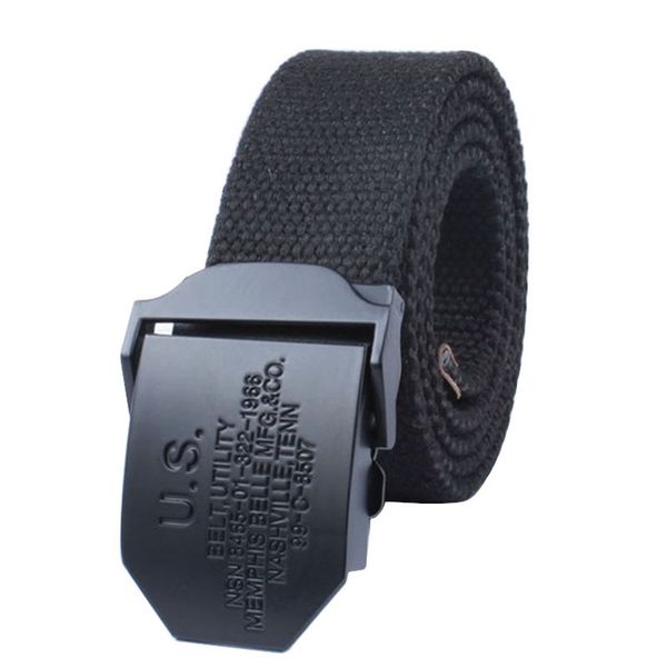 

new canvas men belt trend black us alloy automatic buckle men and women belt fashion canvas weaving casual, Black;brown