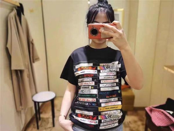 

лето весна europe 1854 полоса подпись урожай воротник кожа аппликации печати tshirt мода мужчины женщины дизайнер вскользь тенниски хлопка t, White;black