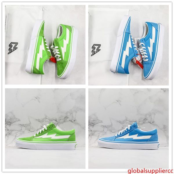 

revenge x storm old skool canvas shoes blue green suede low cut mens women casual sneakers size 35-44 with box