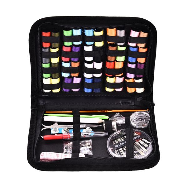 

128pcs/set diy tool portable sewing needle thread set manual sewing combination suit, Black