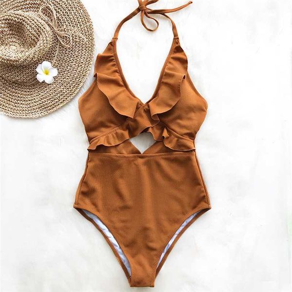 

ruffle swimsuit women backless swimwear women one piece swimsuit padded bathing suit ladies beachwear monokini maillot de bain