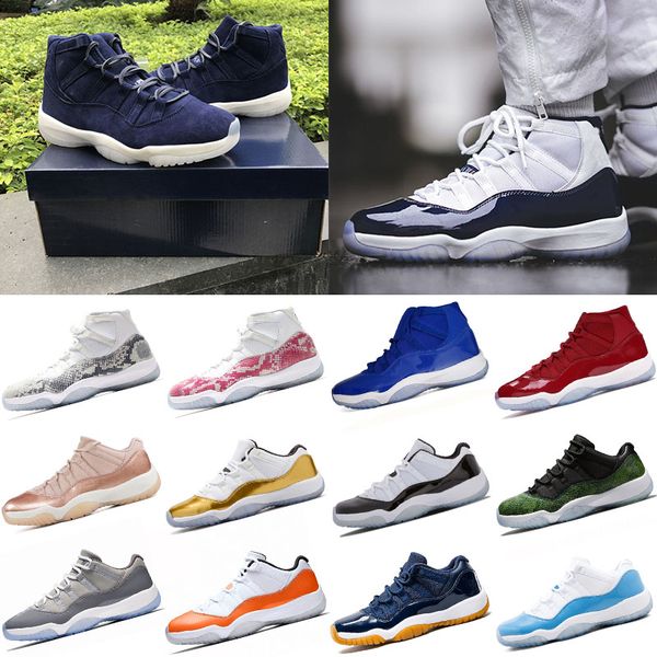 

prominet quality 11 11s men women basketball shoes Snakeskin Bred High Midnight Navy Concord CITRUS Bred Low free ship 36-47 sneakers