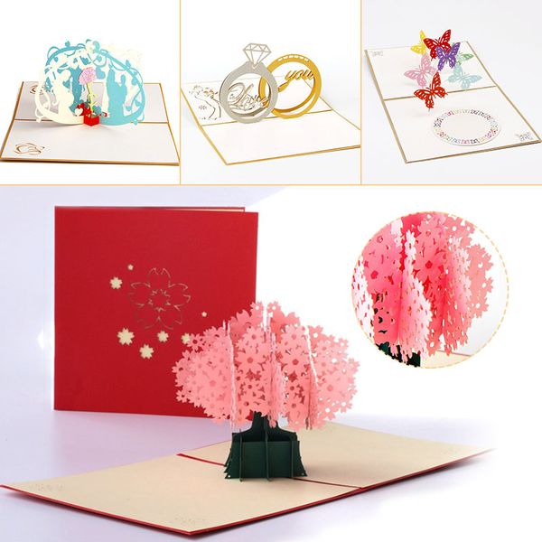 

3d up cards valentines day gift postcard with envelope sticker wedding invitation greeting cards anniversary love and mother