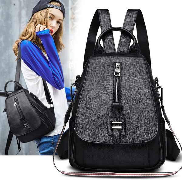 

yilian's new leather backpack is a stylish, casual cowhide bag with a large capacity women's backpack
