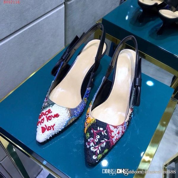 

women high heels dressing shoes,chic prints, beaded beads, high-heeled women's sandals,size 34-40,in sale, Black
