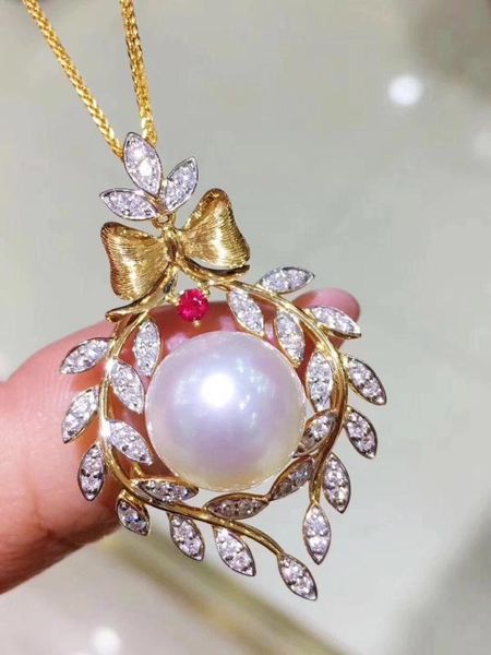 

d402 pearl pendant fine jewelry 925 sterling silvernatural 11-12mm fresh water white pearl pendants necklaces for women presents, Silver
