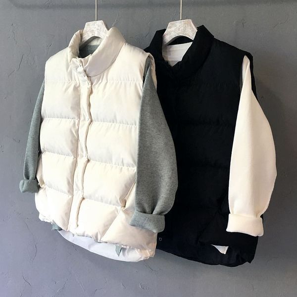 

autumn winter vest women quilted jacket waistcoat vest cotton sleeveless zip up pockets gilet overcoat outwear ladies tgnz106, Black;white