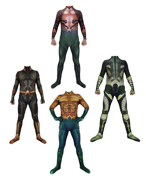 

men kids boy movie aquaman cosplay costume lycar spandex superhero zentai party bodysuit catsuit jumpsuit, Black;red