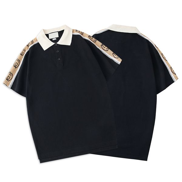 

20ss italy brand designer polo shirt luxury t shirts g floral embroidery mens polos high street fashion stripe print polo t-shirt, White;black