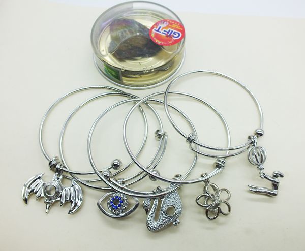 

bat. flowers, magic wands, swans. charming woman bracelet, gift for him or her, favorite pearl cage bracelet, Black