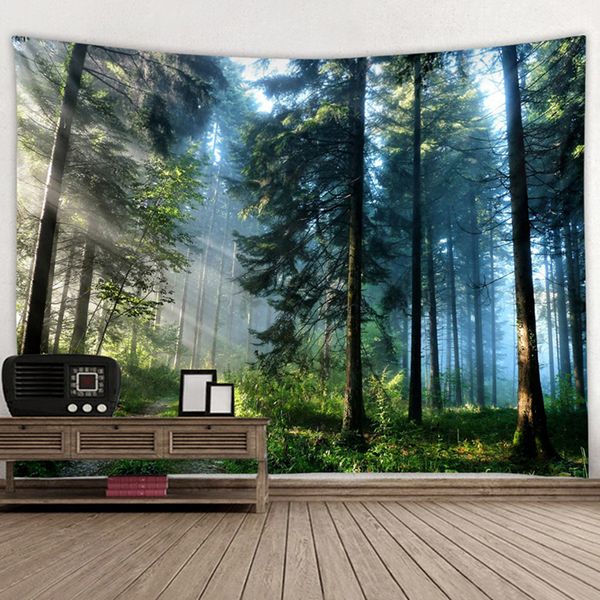 

natural forest tapestry landscape 3d print wall hanging polyester bedroom wall art decor