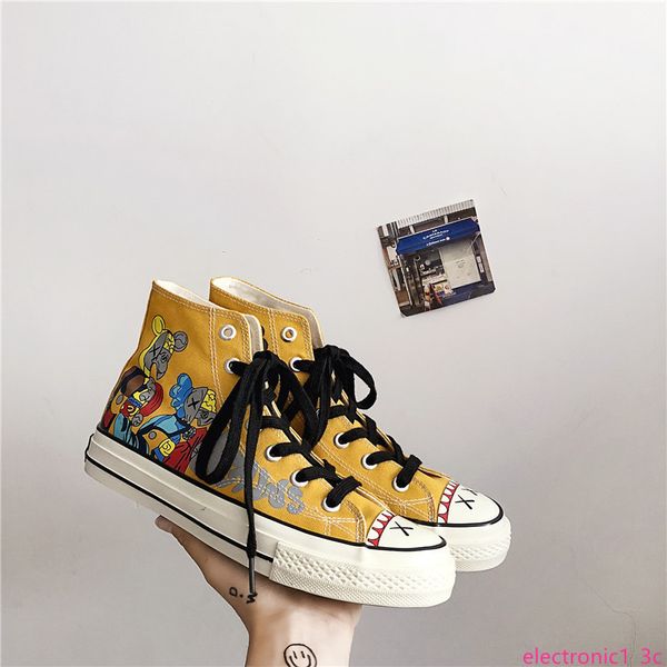 

2020 fashion summer explosion models korean high-canvas shoes men's shoes super fire street, Black;green