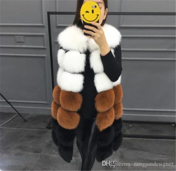 

womens winter designer faux fur sleeveless warm long style female clothing luxury fashion style casual apparel, Black