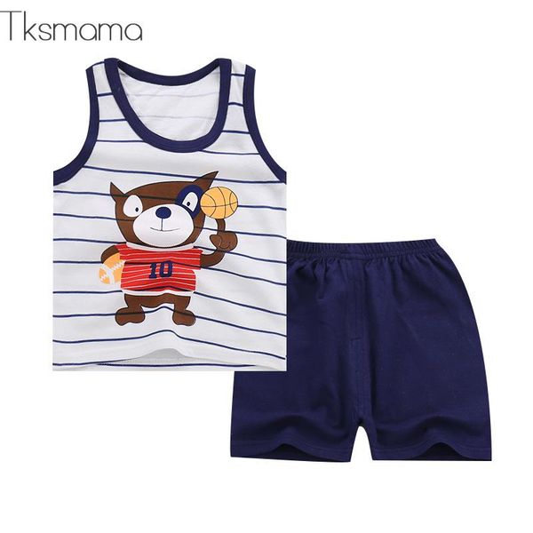 

2019 kids boy cloths sports 2pcs suit trackuit casual clothing bear sleeveless tshirts+ shorts sets 9months - 5years old, White