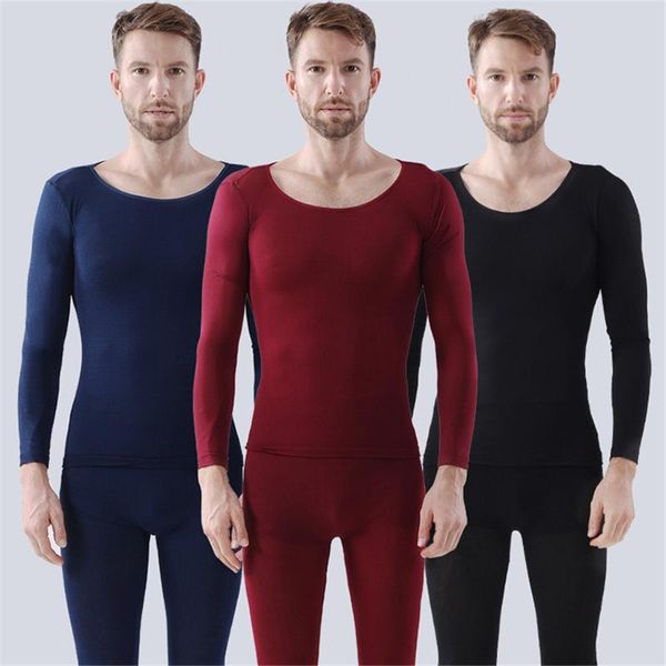 

men autumn winter warm long underwear set home seamless elastic thermal inner wear thermal underwear for man, Black;white