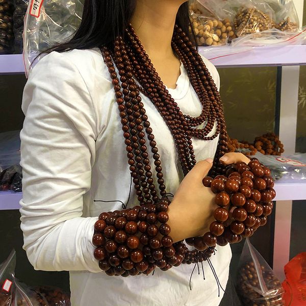 

factory outlets blood wingceltis beads bracelets lobular red sandalwood wood jewelry mens and womens rosary bracelet wholesale, Black