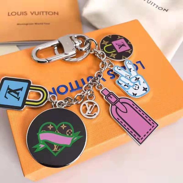 

louis vuitton keychain мода steeless красочные брелок любовь сердце брелок автомобильная сумка брелок для женщин ювелирные изделия аксессуар, Slivery;golden