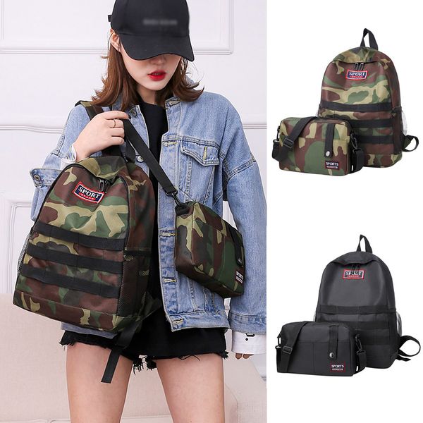 

coneed fashion couple large capacity casual student backpack camouflage series shoulder bag two-piece 2019 may9 p40