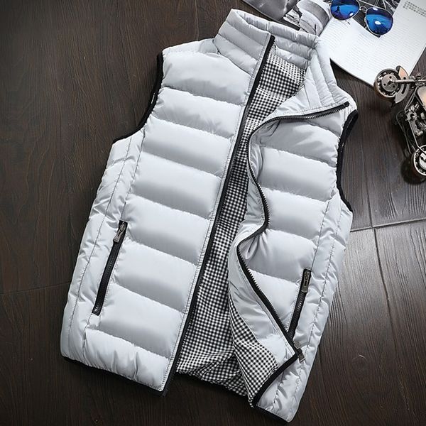 Gilet en duvet de canard pour homme, veste d'hiver sans manches, ultraléger, blanc, Slim, coupe-vent, taille 5xl