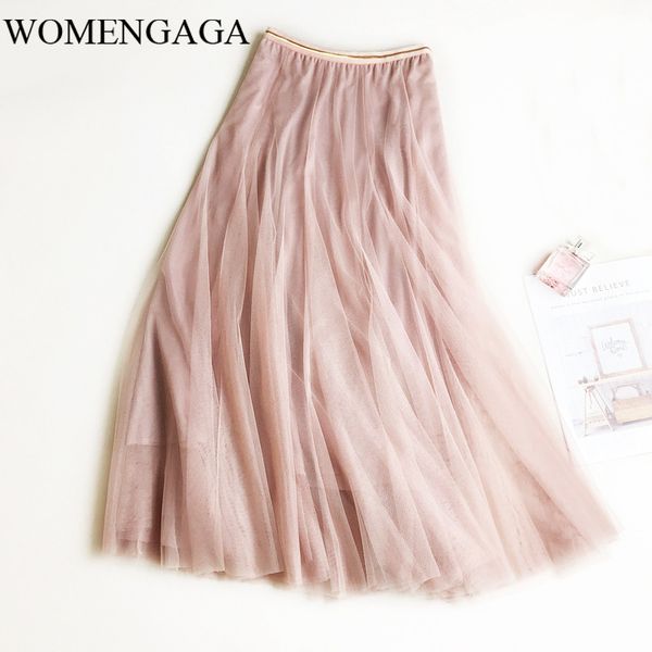 

skirts korea 2021 spring and summer a-line double multi-layer mesh halfbody skirt wholesales elastic waist y099, Black