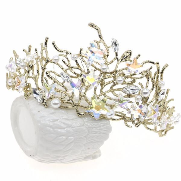 Bridal Crown Flower Bride Hair European Styles Hair Crystal Tiaras