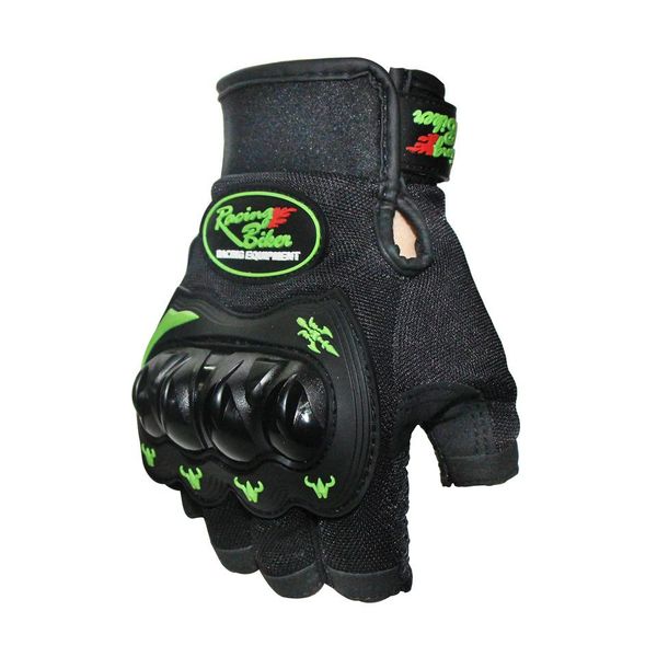 

dragonpad motorcycle cycling half finger gloves for bicycle riding mitten-style hand protection breathable absorption, Black