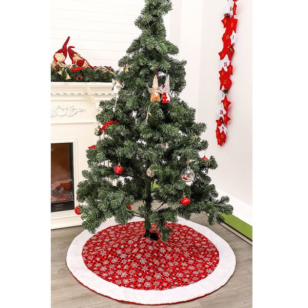 

snowflake printed christmas tree skirt add the festive atmosphere plush christmas home party decor tree decoration