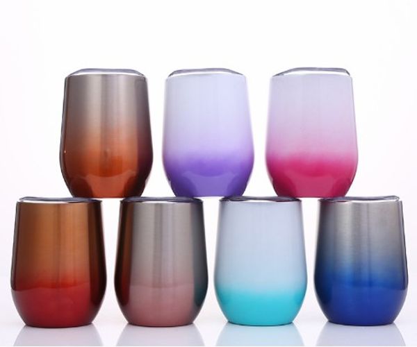 

amazon 12oz stemless wine glass egg cups with lid stainless steel tumbler double wall vacuum beer coffee mug kitchen bar drinkware