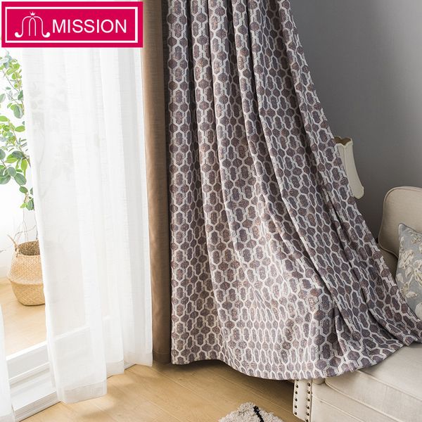 

mission luxurious modern geometric pattern jacquard stitching blackout curtains drapes blinds for bedroom living room curtain