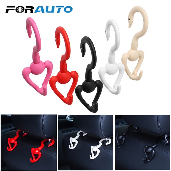 

forauto 2 pieces car hook auto headrest bag hangers luggage clips car seat back hooks auto fastener clip interior accessories
