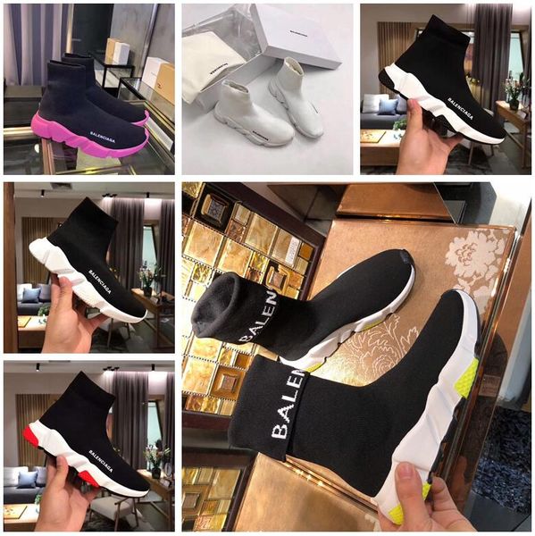 

Boxed color2 with tote bag certificate invoice balenciaga men women men women hoe peed tretch knit neaker