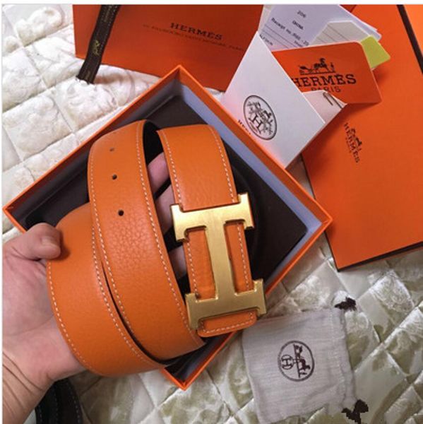 

С оригинальной коробке 2019 золото серебро Гладкая пряжка ремни для мужчин дизайне