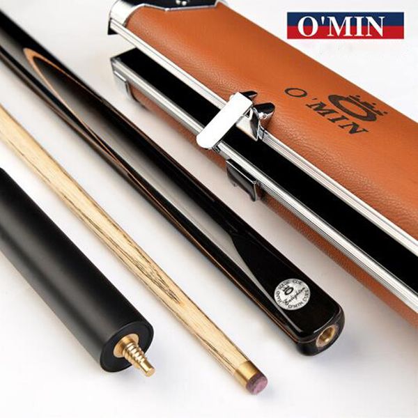 

o'min enlighten 3/4 piece snooker cue kit with case with extension 9.8mm tip snooker stick billiard kit stick