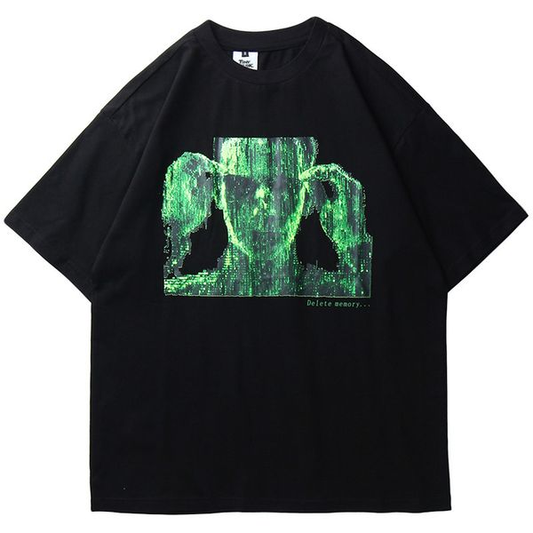 

januarysnow 2020 streetwear tshirt secret man print hip hop t shirt oversize harajuku hiphop t-shirt loose short sleeve tees cotton new, White;black