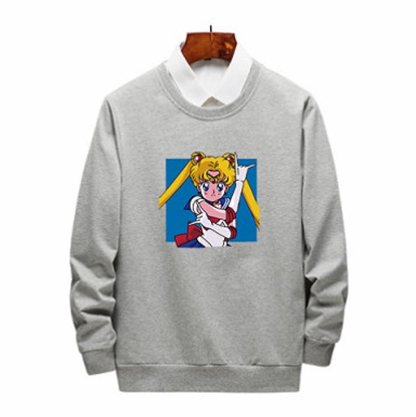

mens and womens designer sweatshirt boys solid color cartoon print clothes youth casual clothes sailor moon print clothing 2019, Black