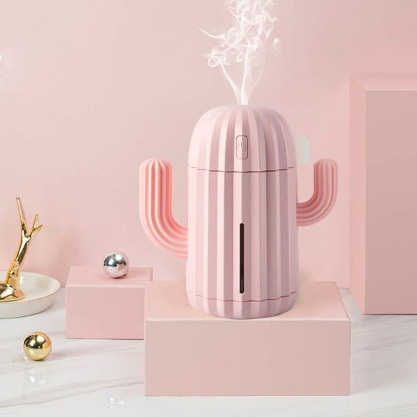 

340ml usb ultrasonic air humidifier cactus timing aromatherapy essential oil diffuser aroma mist maker fogger mini light car