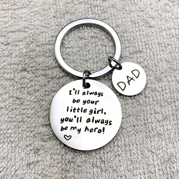 

oeinin simple keychain man you'll always be my hero key holder bags silver color zinc alloy key chain pendant porte clef