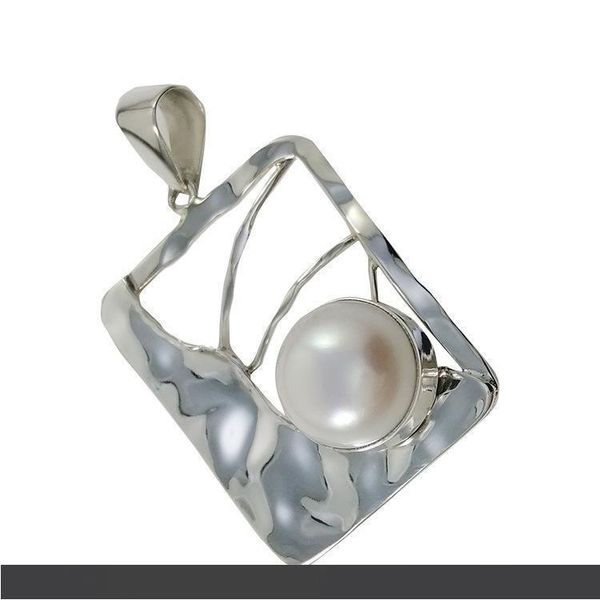 

доступный пресной воды pearl подвески нерегулируемые куб серебряные подвески белого цвета ручной работы дизайнер pearl шарм n3133, Silver