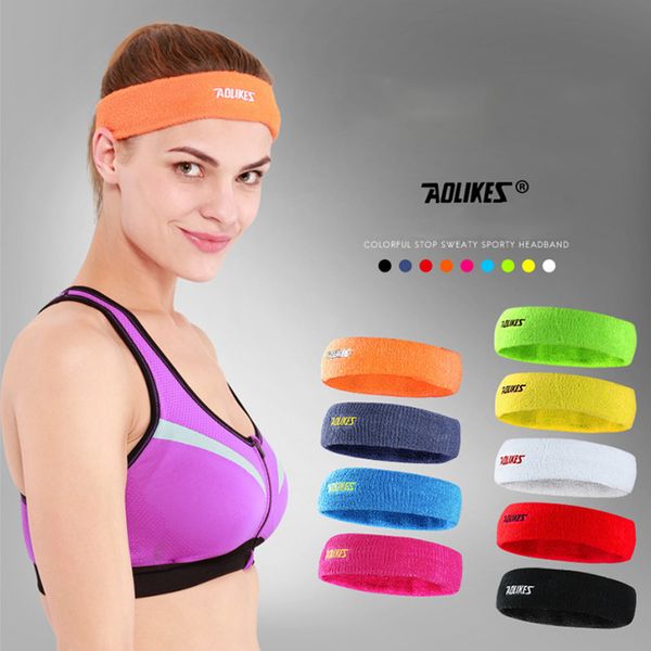

2019 men women sport running gym hair head sweat band cotton sweatband high elastic, Silver