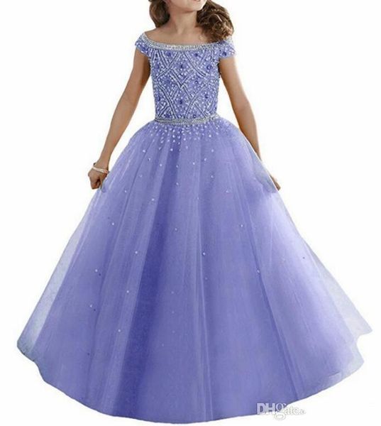 

custom made girls pageant dresses princess off the shoulders crystals beaded corset back flower girl dresses kids formal wear, White;red