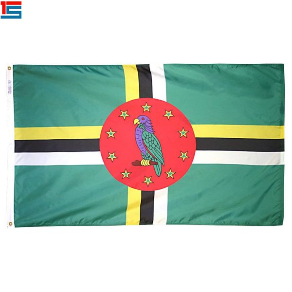

digital printing dominica flag 90 x 150 cm polyester national country flag banner with two grommets