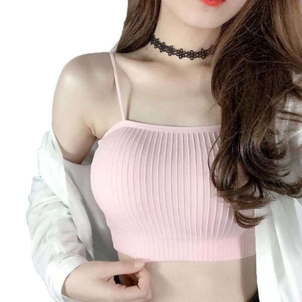 

women short solid color crop slim cropped camisole for summer hsj88, Black;white