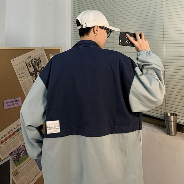 

2020 spring and autumn new youth popular men's collar loose jacket korean fashion casual jacket army green / blue m-xl, Black;brown