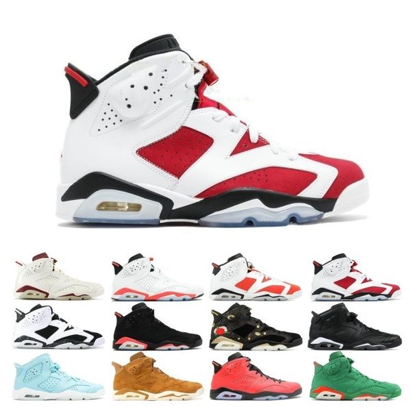 

new 6 6s mens basketball shoes unc sport blue black cat white infrared angrybull maroon mens trainer sports sneakers size 7-13