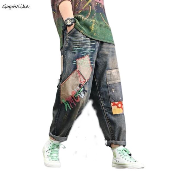 

весна вышивка патча джинсы мода стиль дама vintage гаремных женщины сыпучего жан повседневных эластичные брюки отдых sa623s30, Black;white